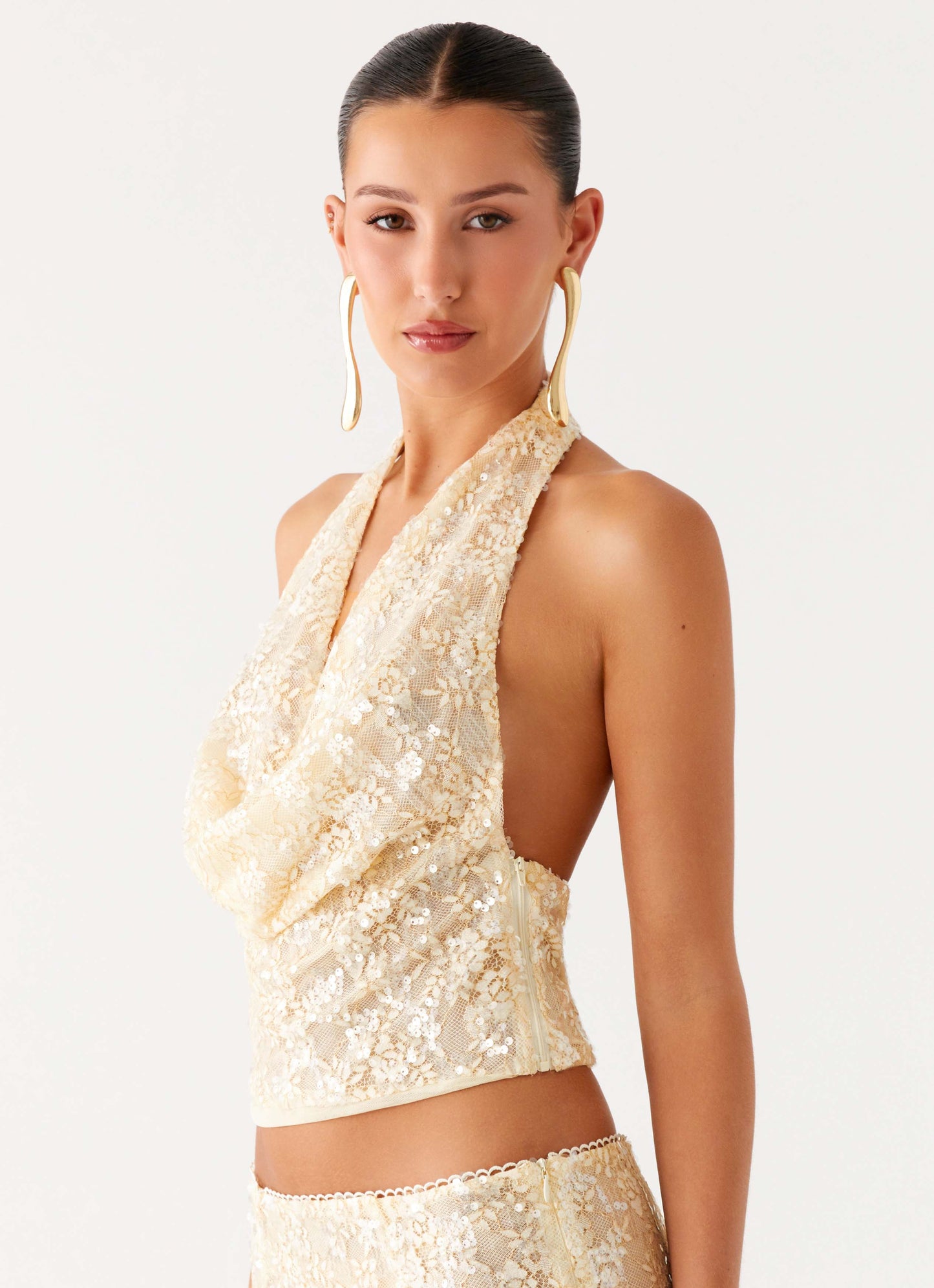 Bling It On Cowl Top - Ivory