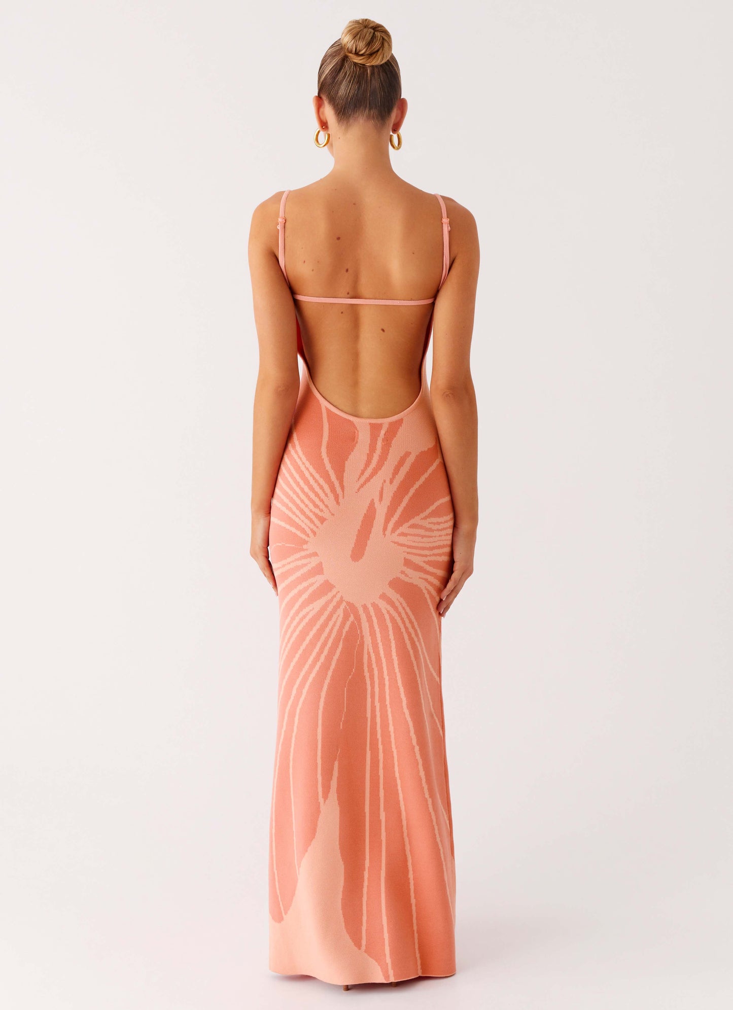 Bliss View Knit Maxi Dress - Peach