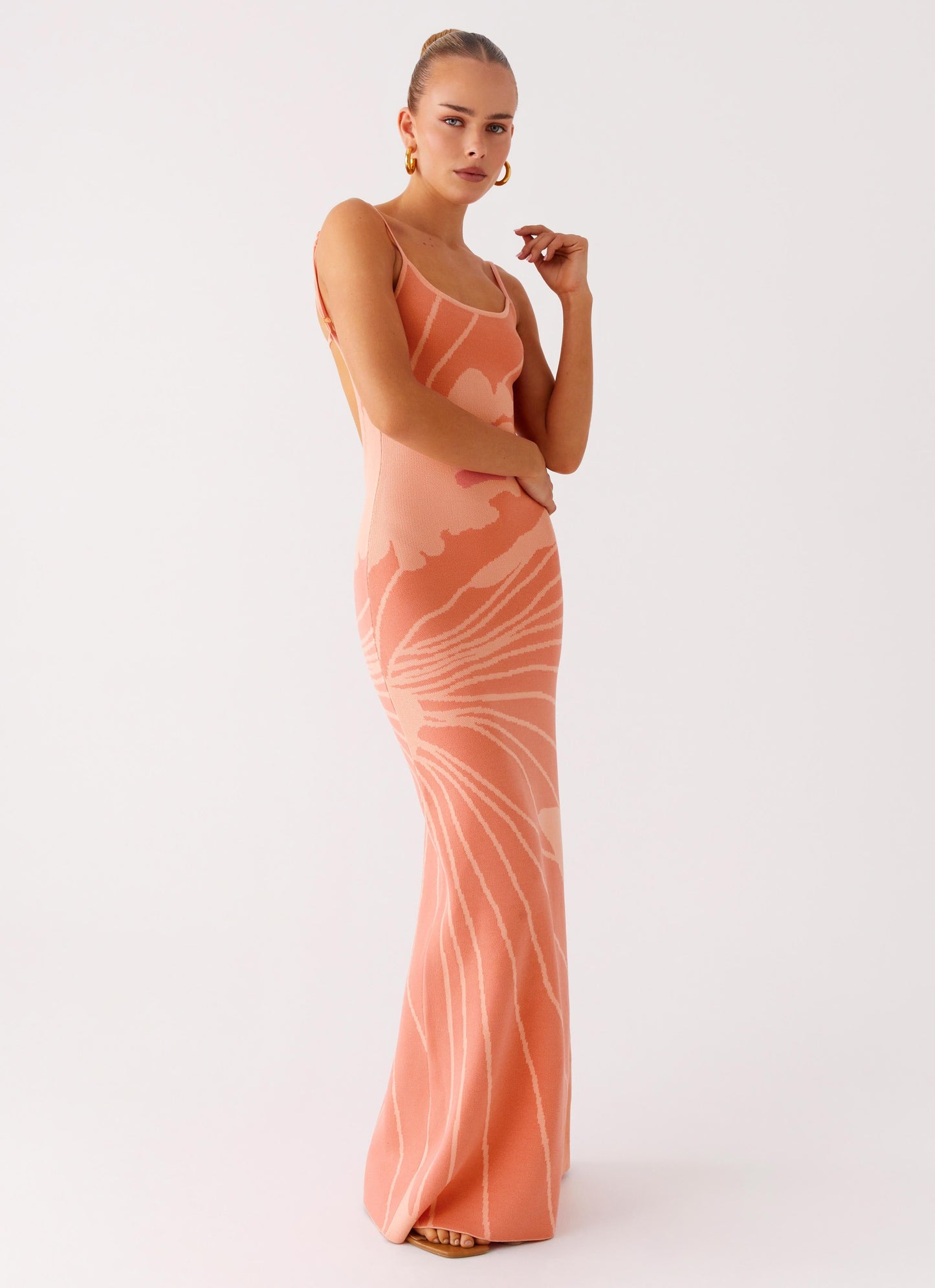 Bliss View Knit Maxi Dress - Peach