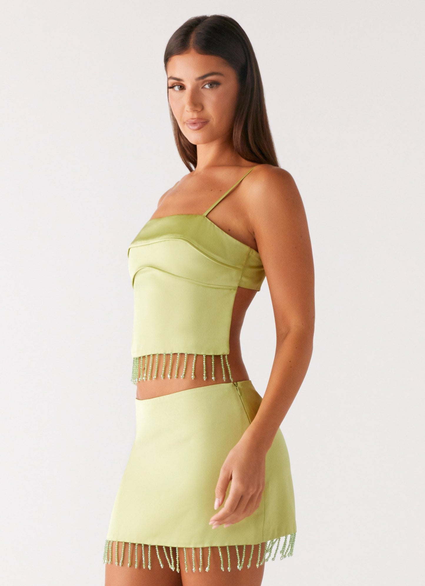 Bora Bora Beaded Top - Lime