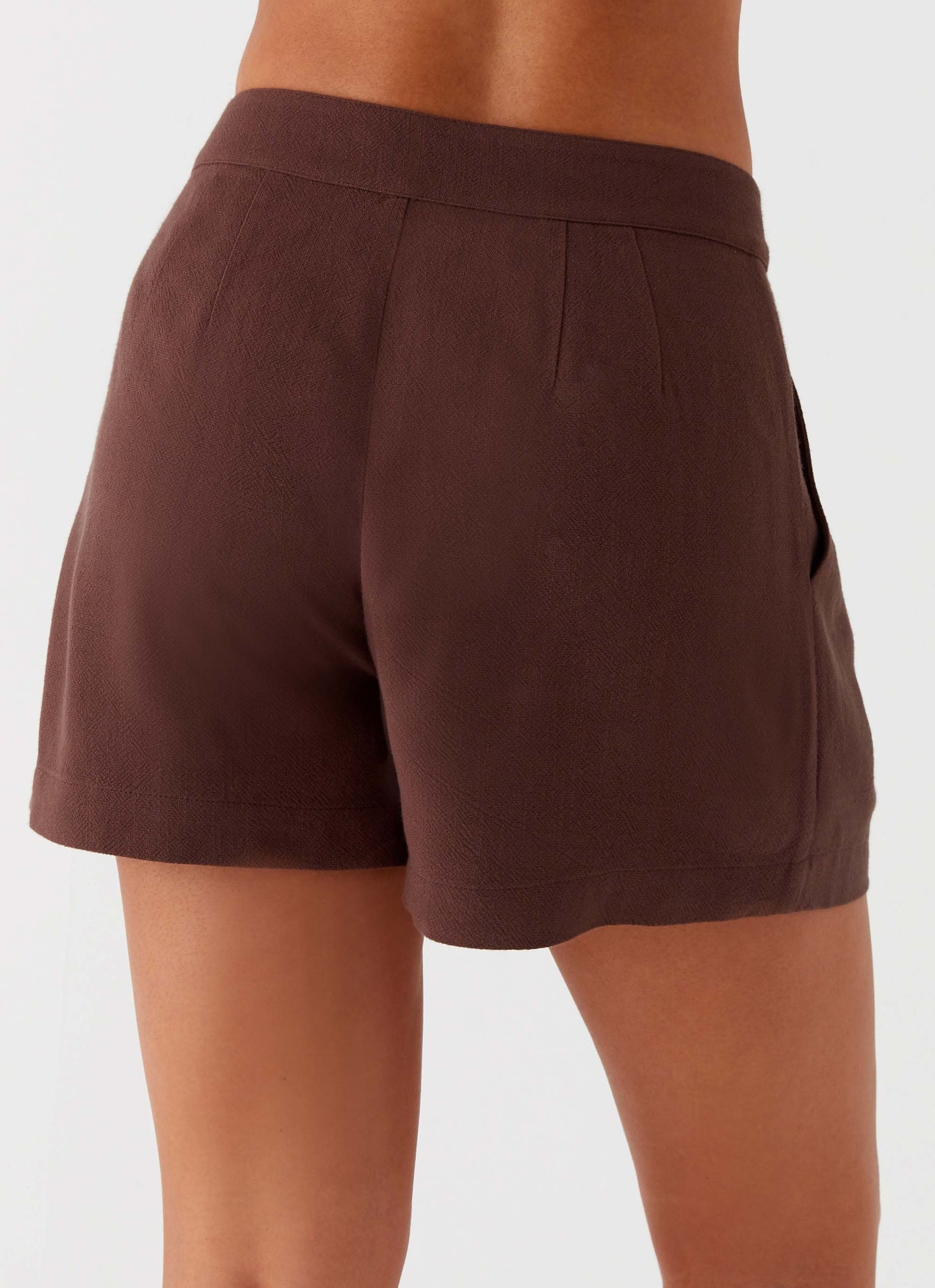Born For Bordeaux Linen Shorts - Brown
