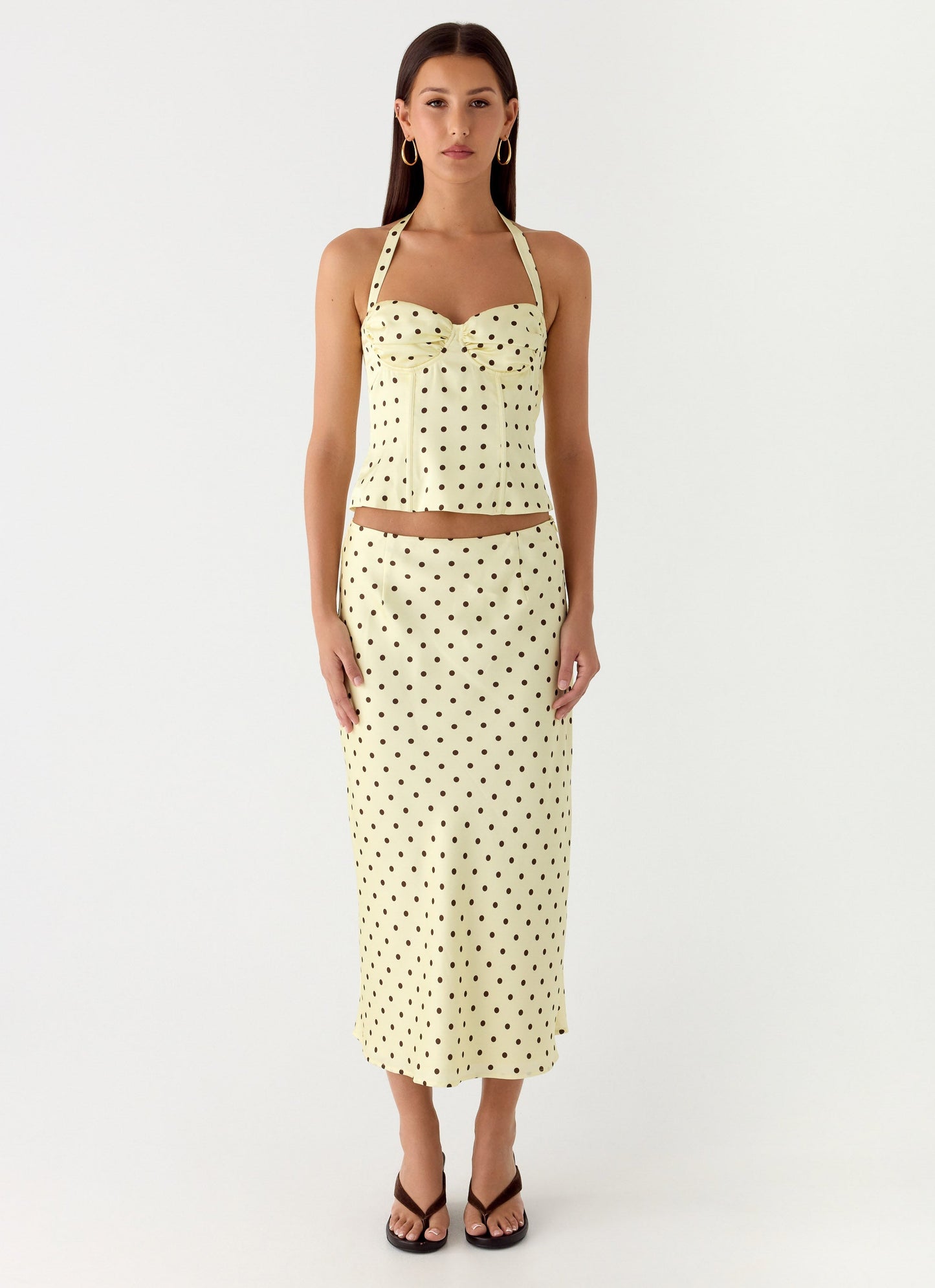 Breanne Top - Yellow Polka Dot
