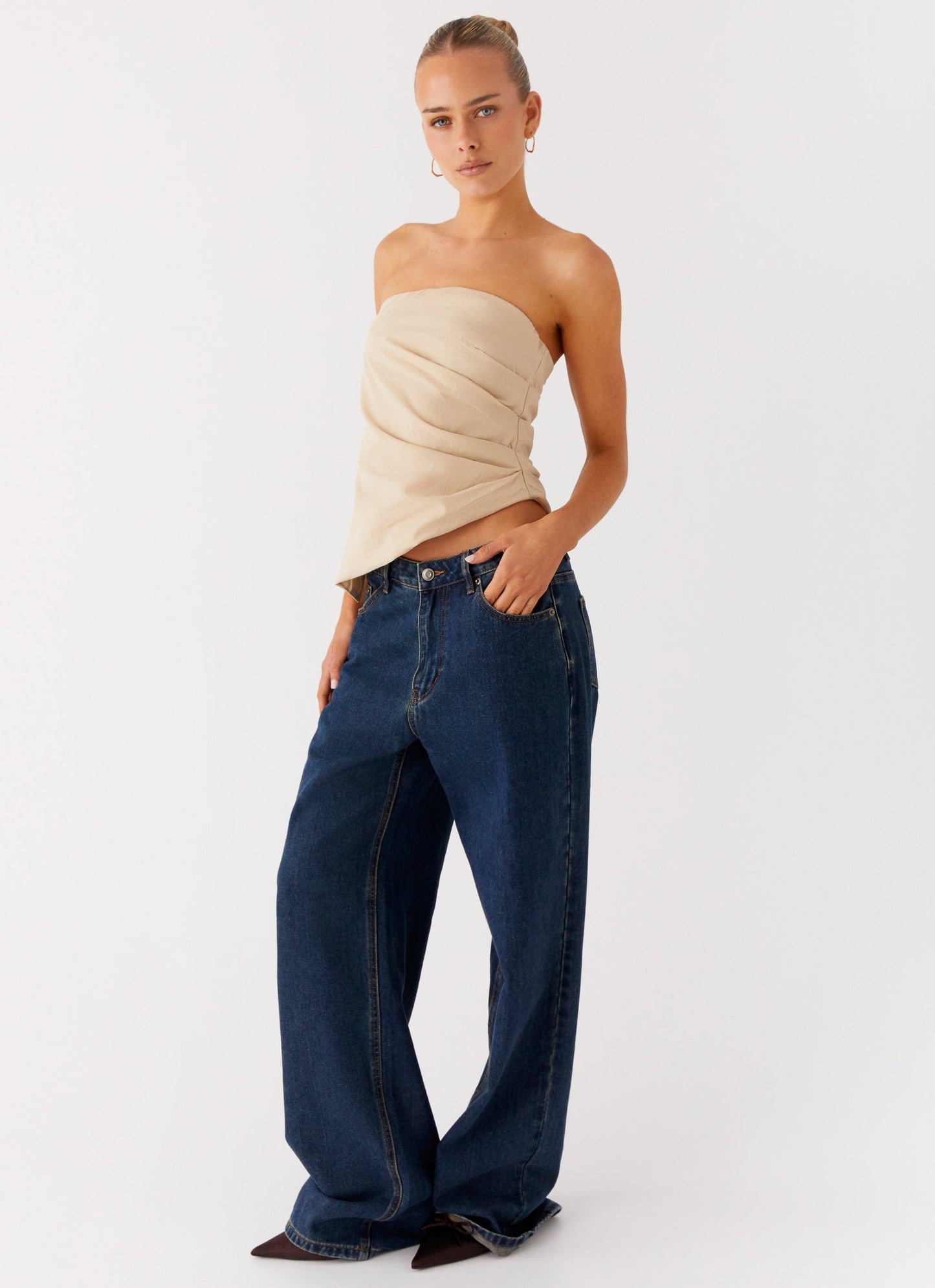 Briana Strapless Top - Tan