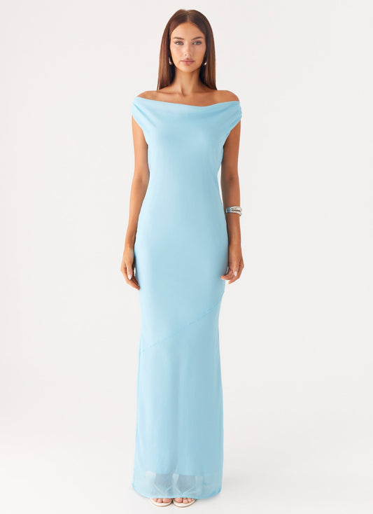 Brittany Chiffon Maxi Dress - Turquoise