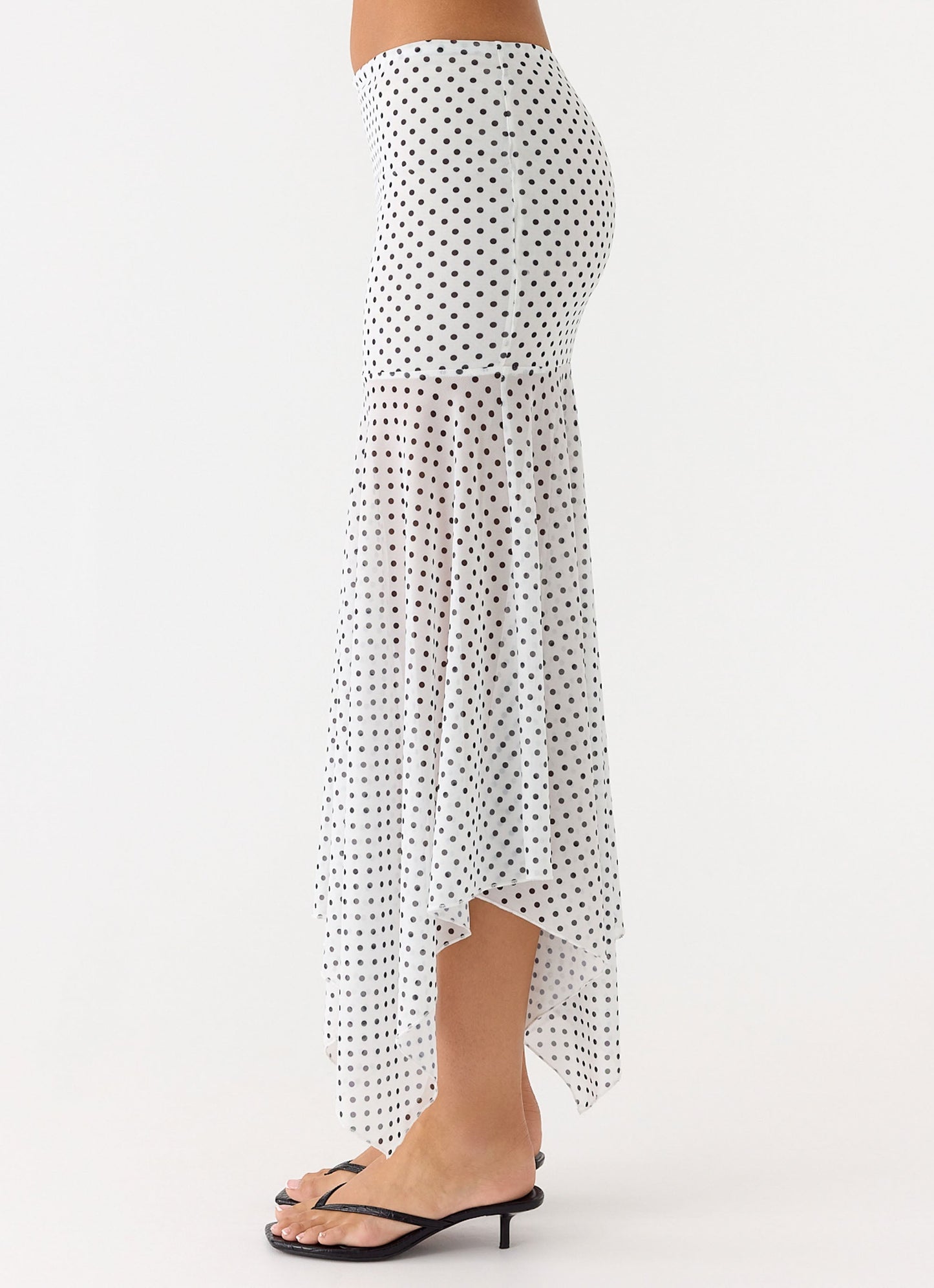 Buffy Maxi Skirt - White Polkadot