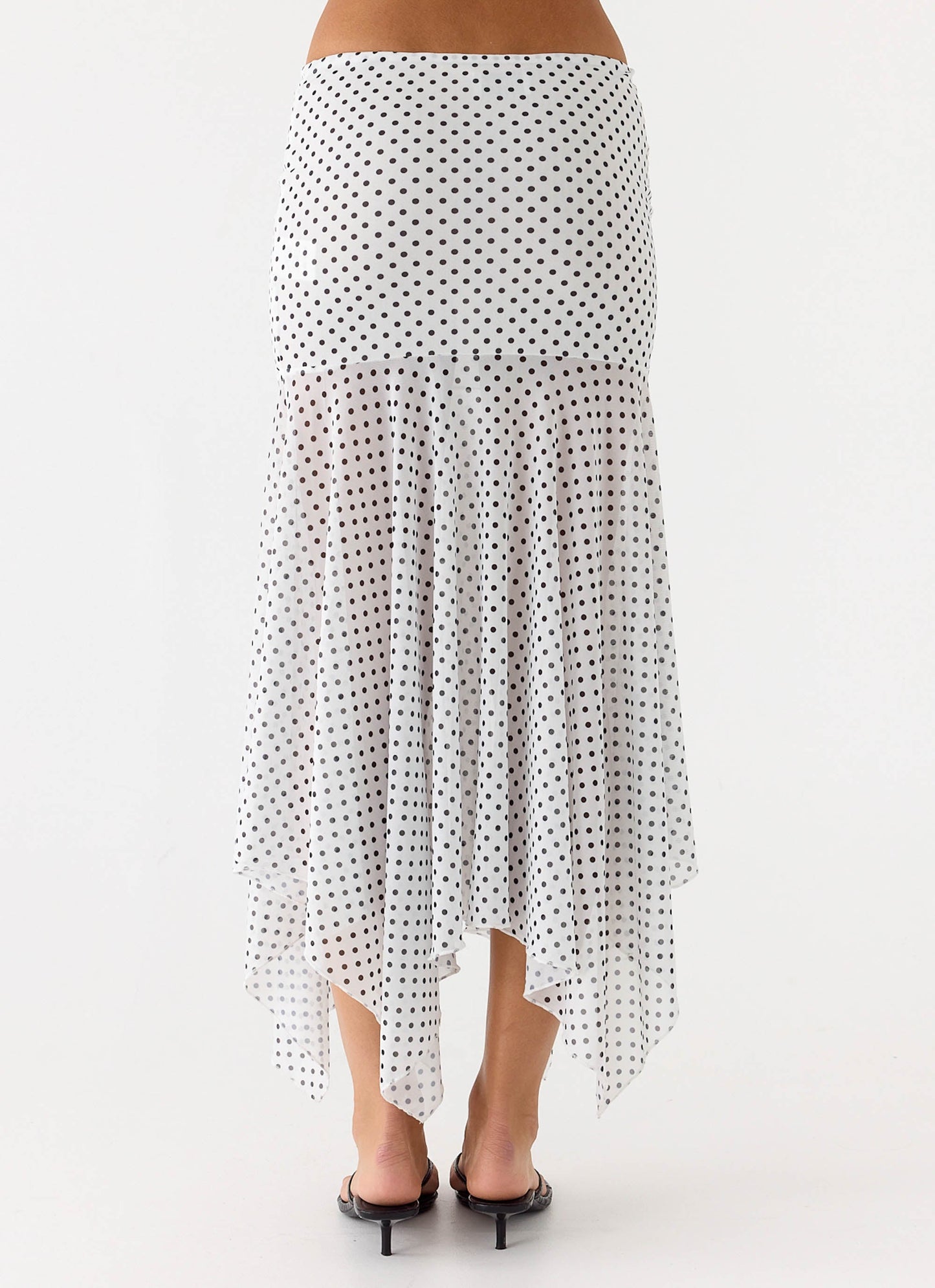 Buffy Maxi Skirt - White Polkadot