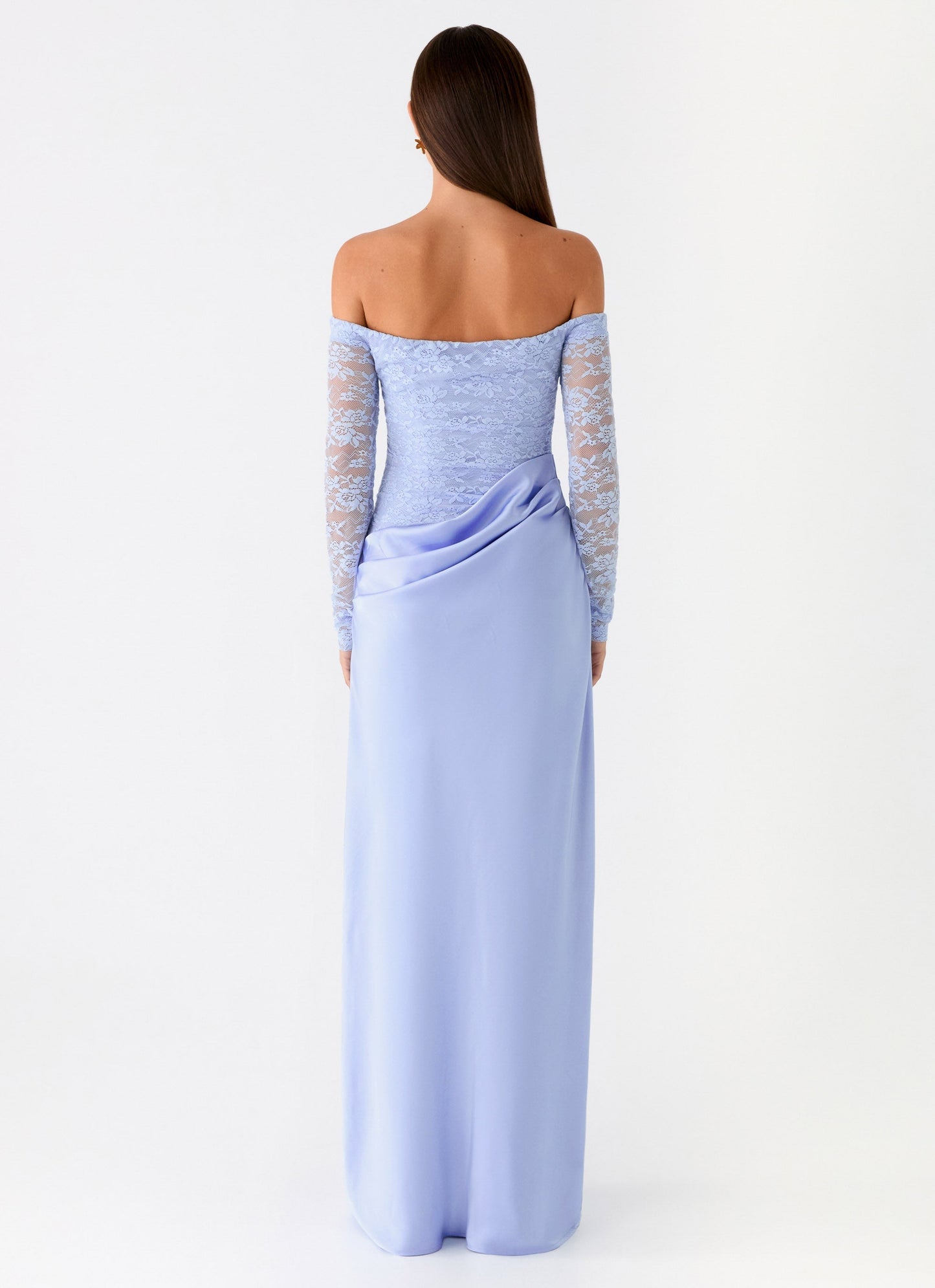 Burke Off Shoulder Maxi Dress - Blue