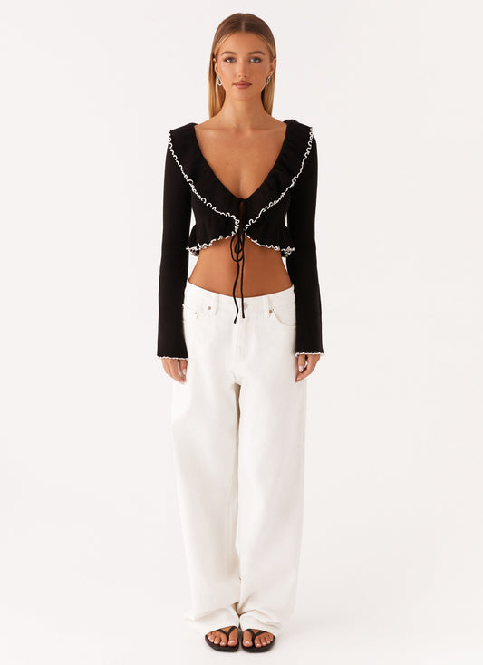 Butterfly Effect Knit Top - Black