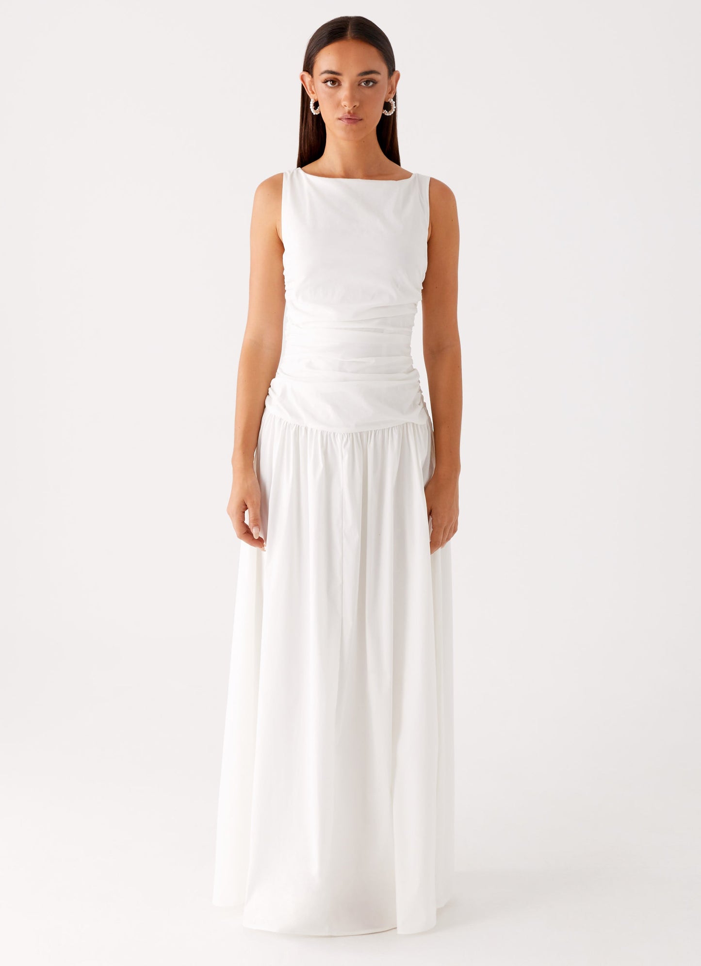 Carmel High Neck Maxi Dress - White