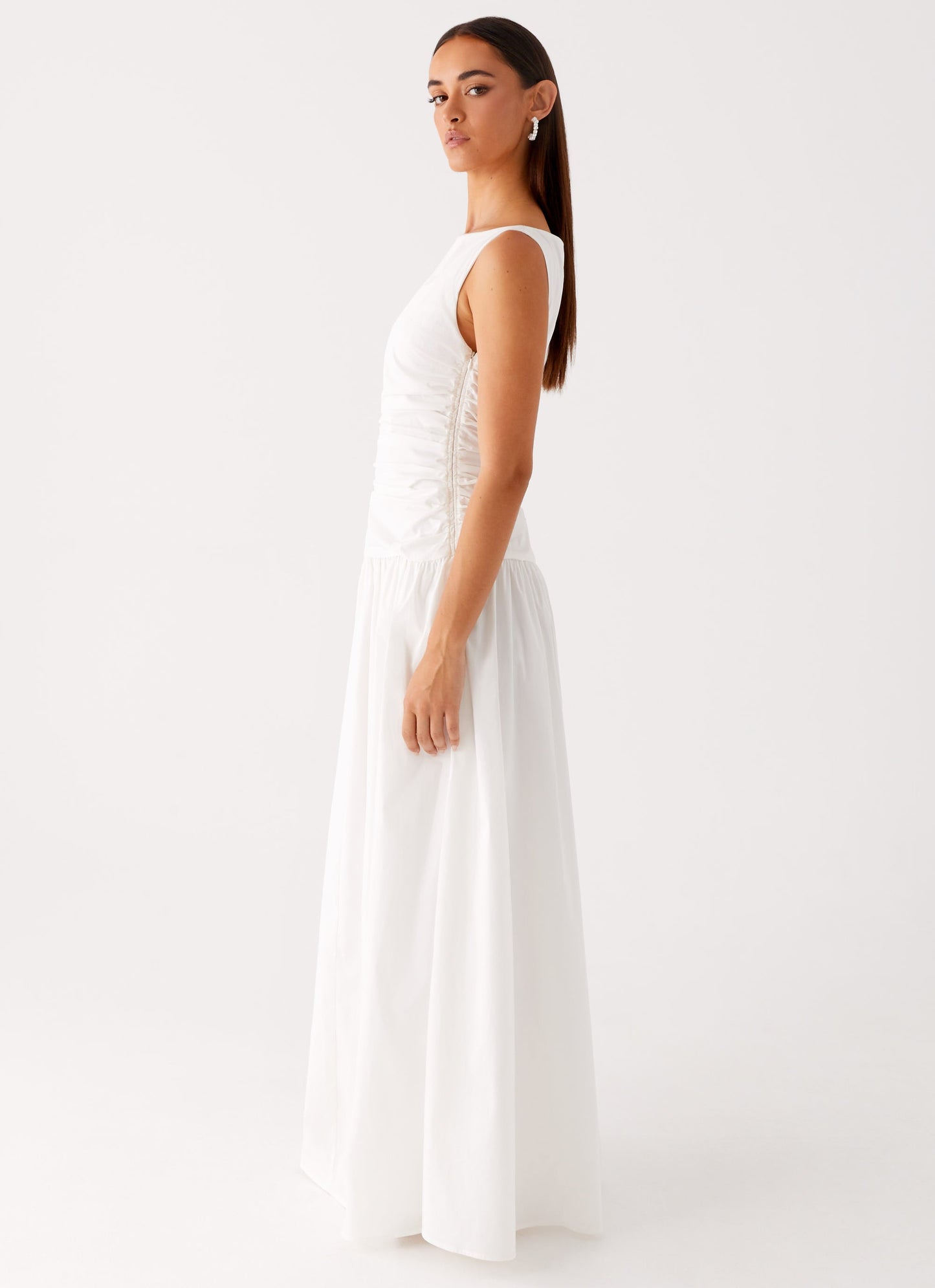 Carmel High Neck Maxi Dress - White