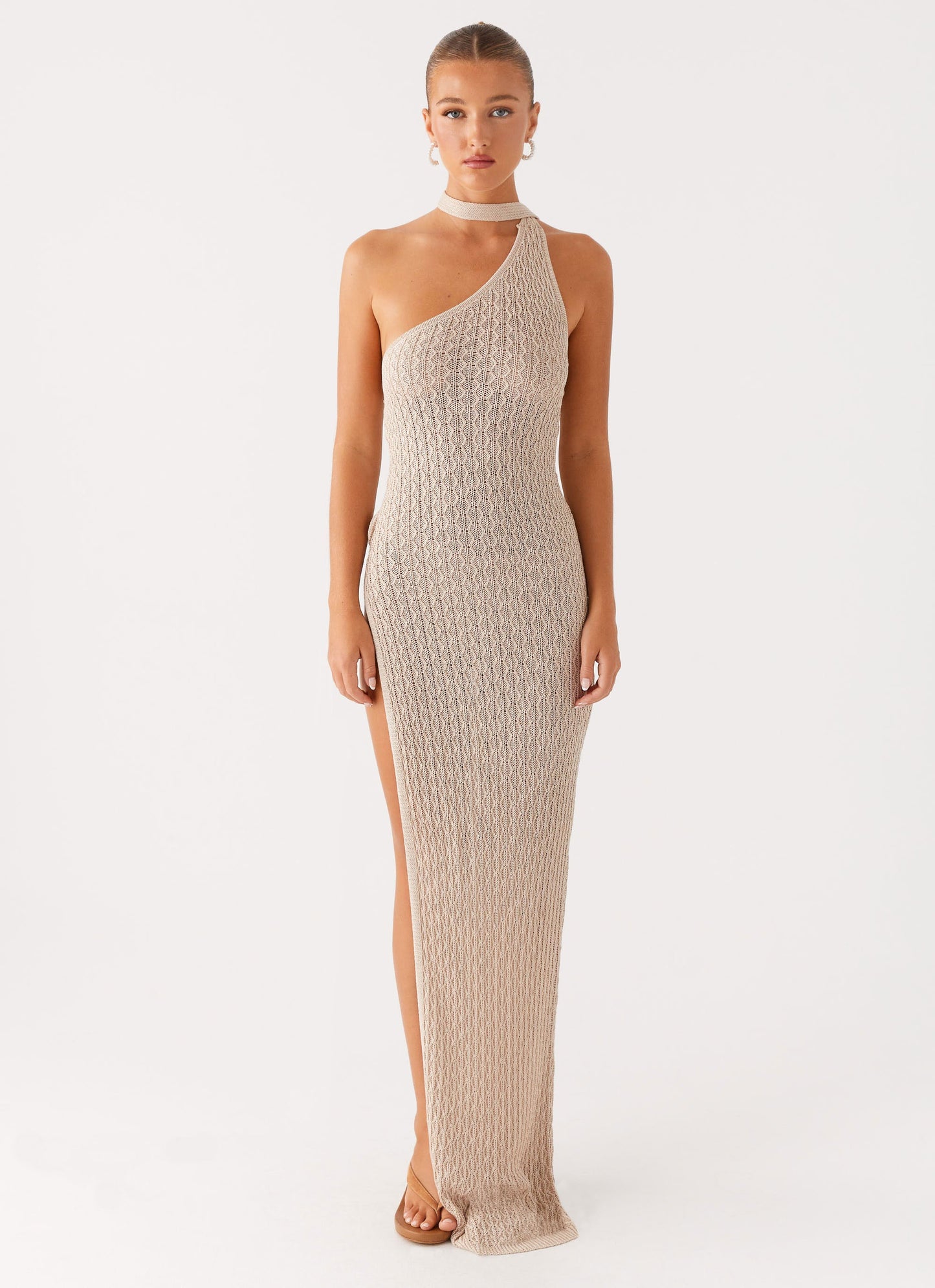Carryn Knit Maxi Dress - Beige