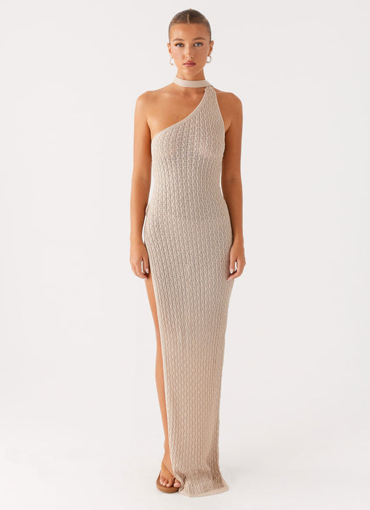 Carryn Knit Maxi Dress - Beige