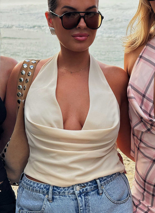 Charli Cowl Top - Lemon