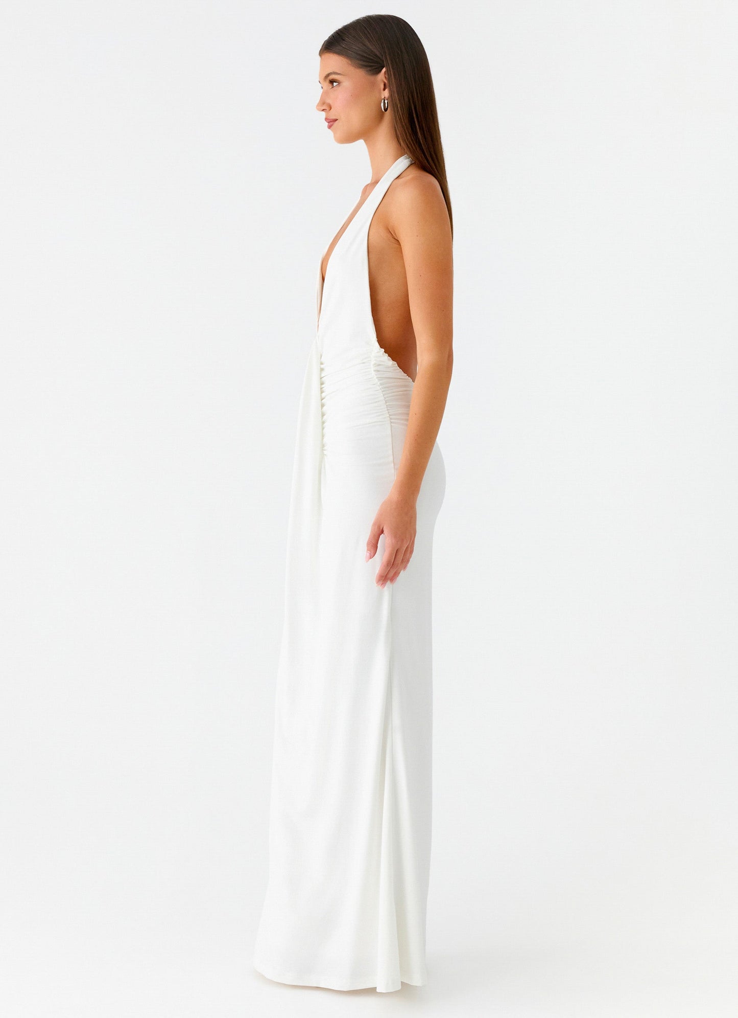 Cheyenne Halter Neck Maxi Dress - Ivory