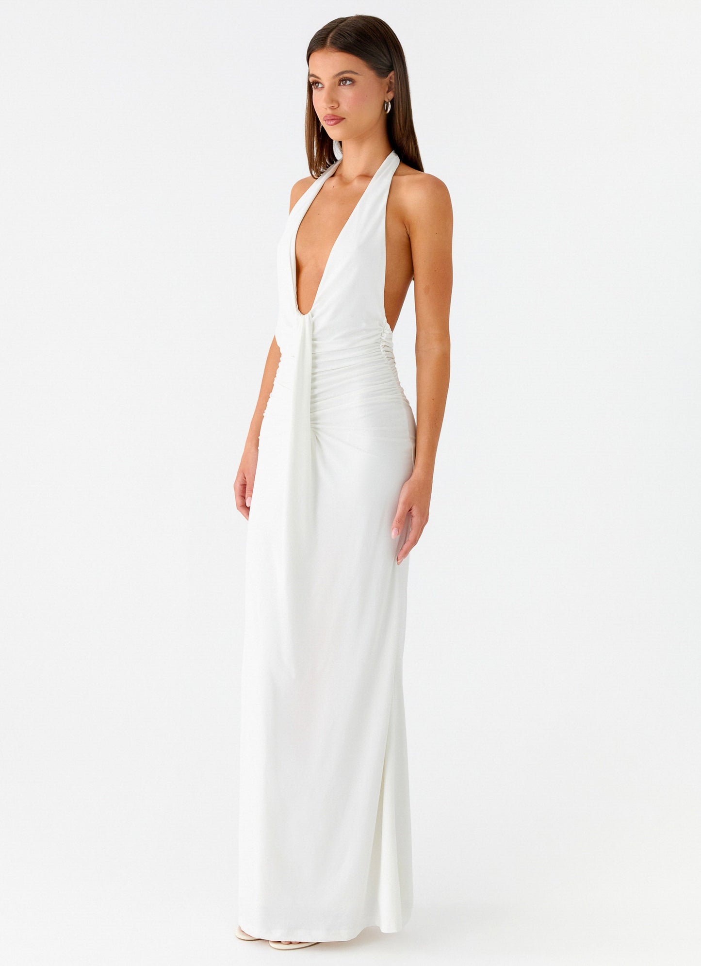 Cheyenne Halter Neck Maxi Dress - Ivory