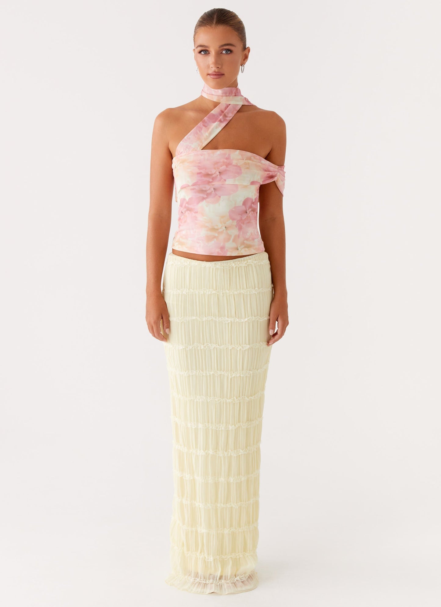 Christal Scarf Top - Floral Print