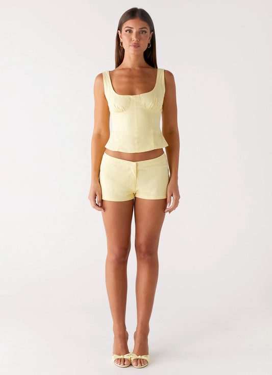 Coastline Bustier Top - Yellow