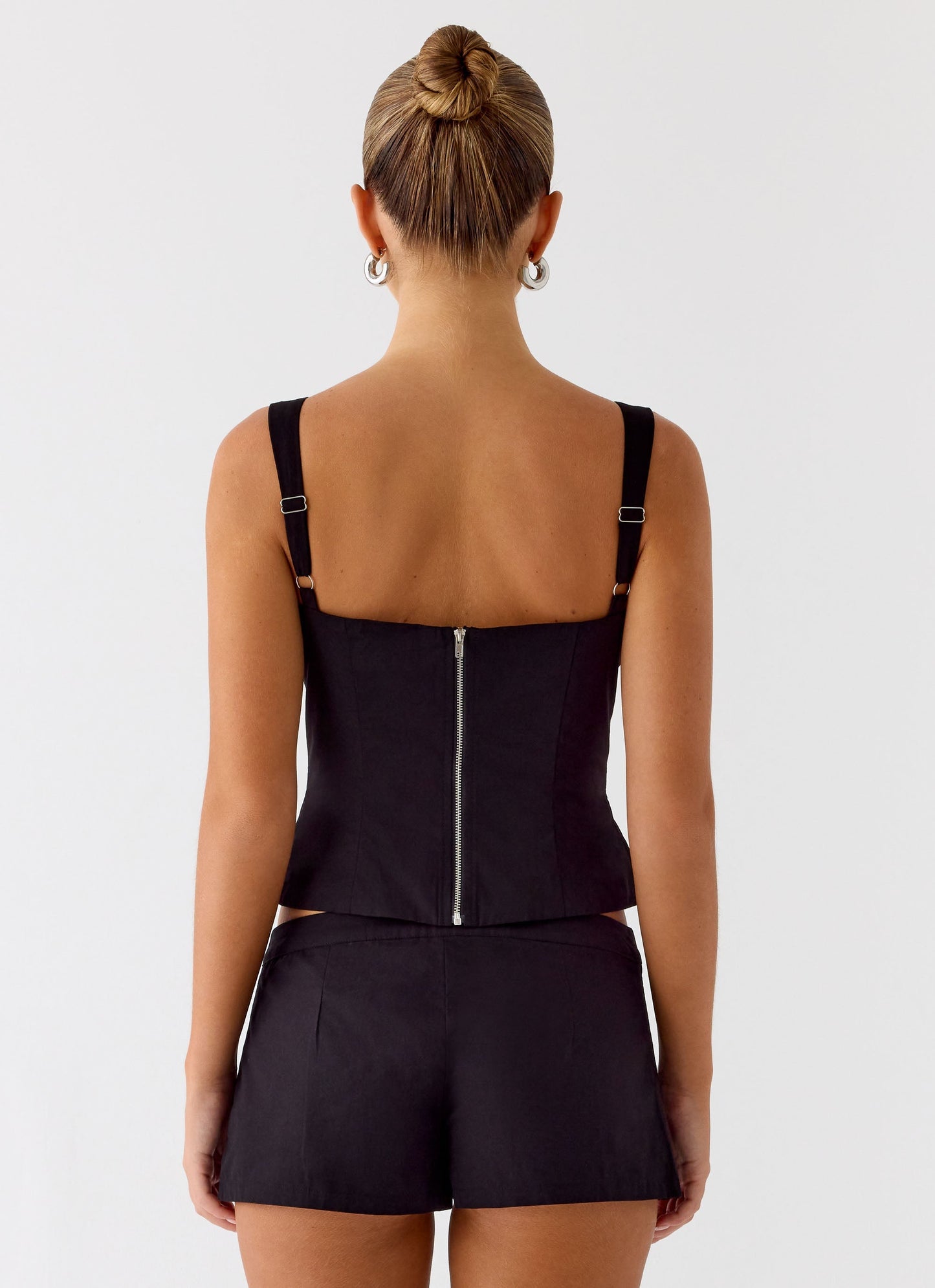 Coastline Cotton Mini Shorts - Black