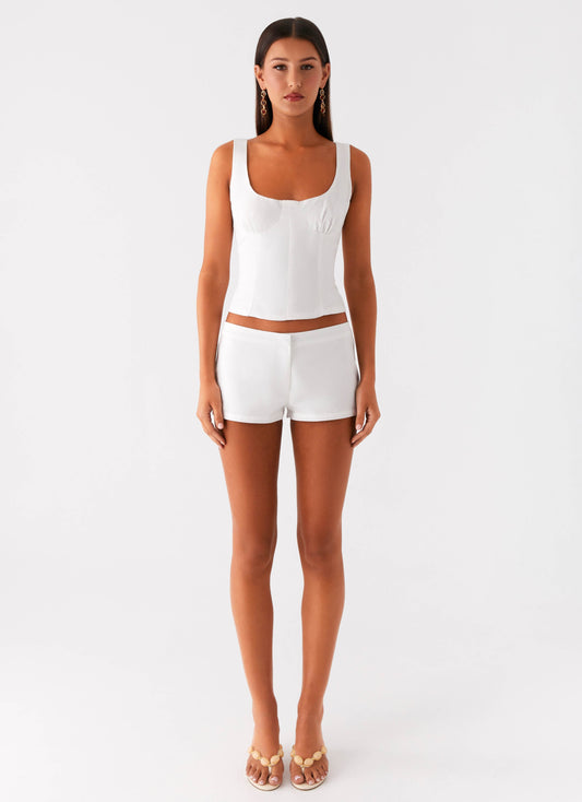 Coastline Mini Shorts - White