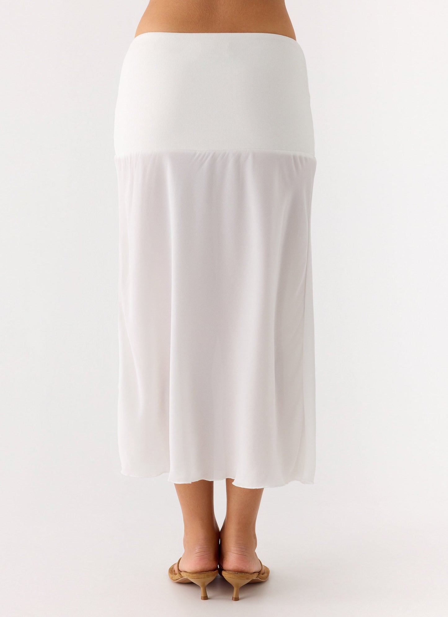 Connect My Heart Midi Skirt - White