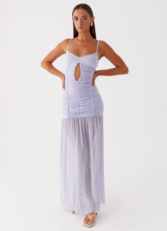 Constance Mesh Maxi Dress - Lavender