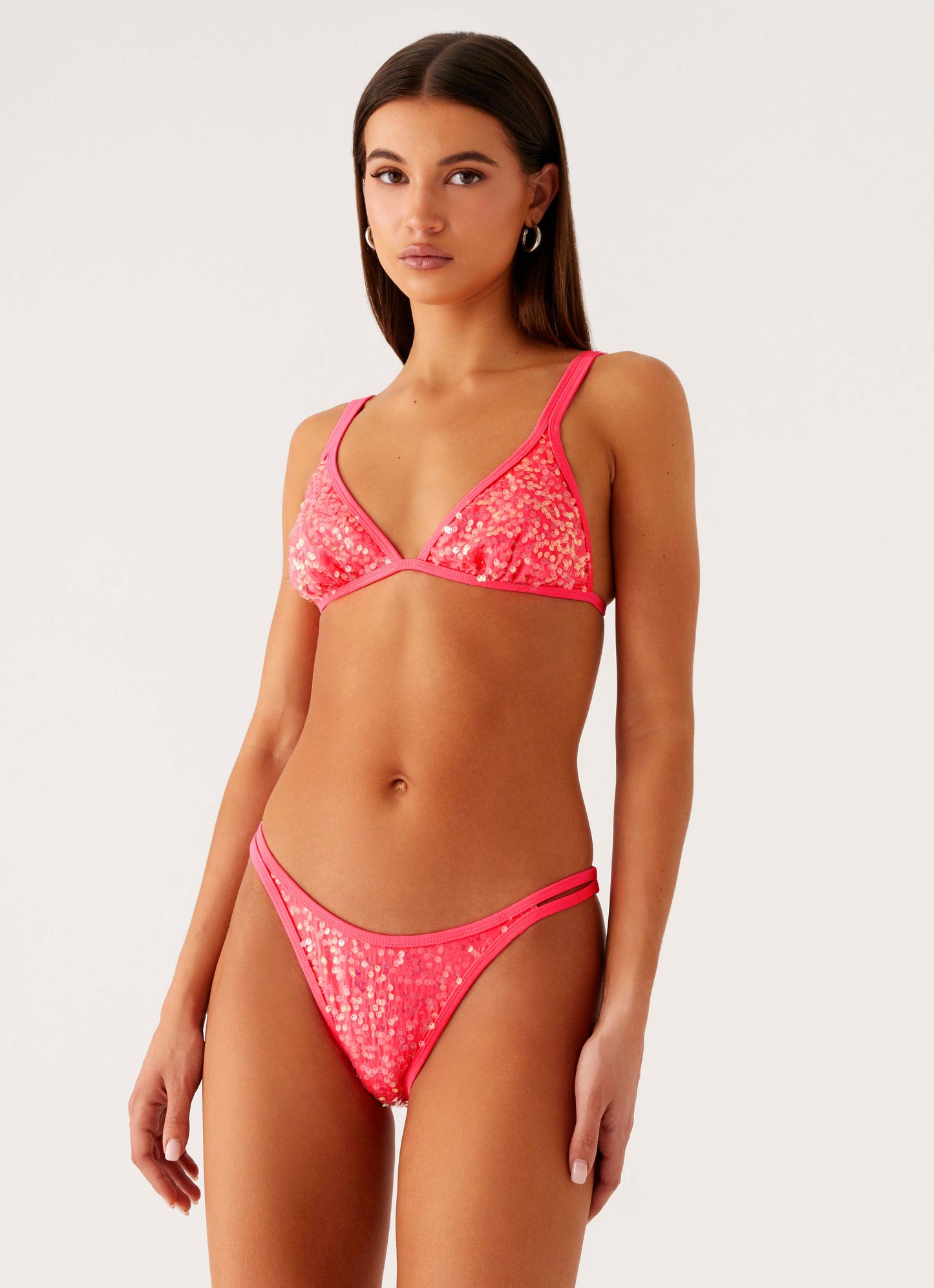 Croatia Bikini Top - Pink Sequin