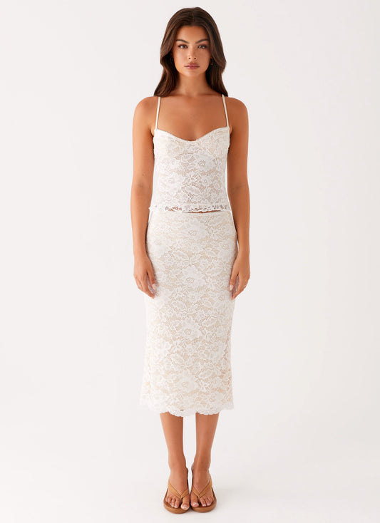 Crystal Clear Lace Top - Ivory