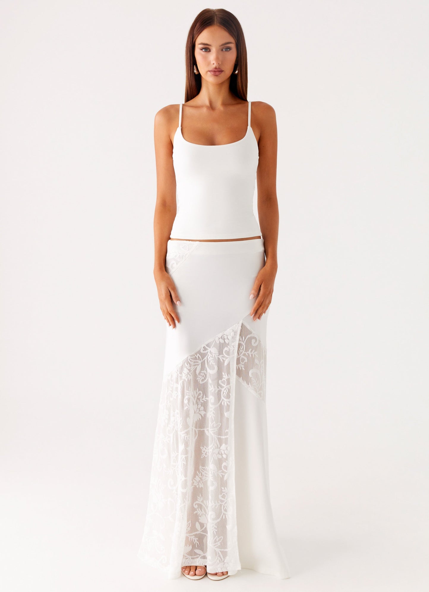 Dasie Lace Maxi Skirt - White