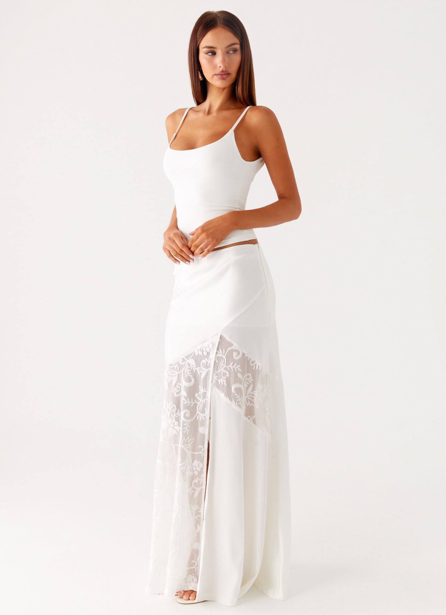 Dasie Lace Maxi Skirt - White