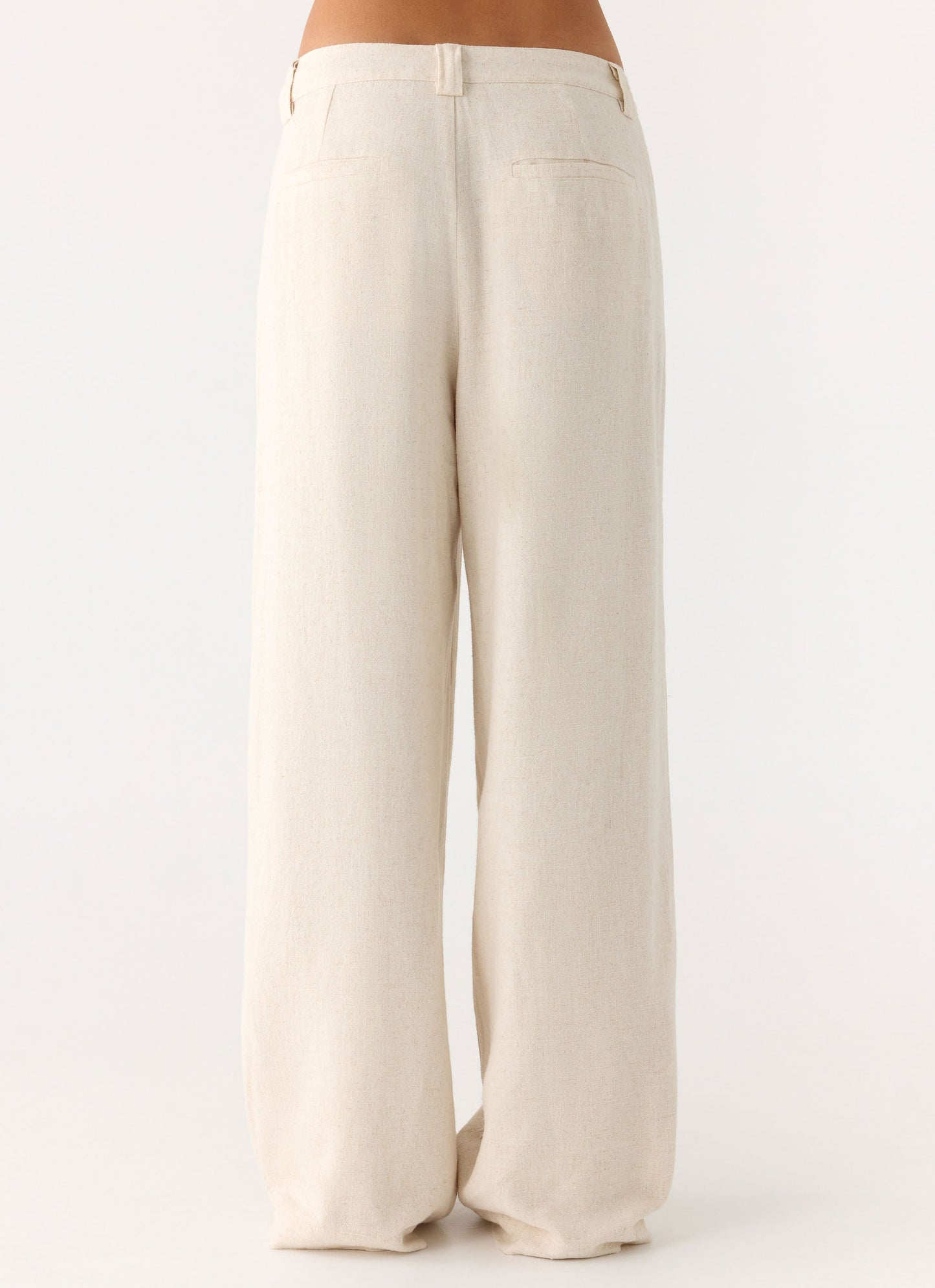 Delong Low Rise Linen Pants - Oatmeal