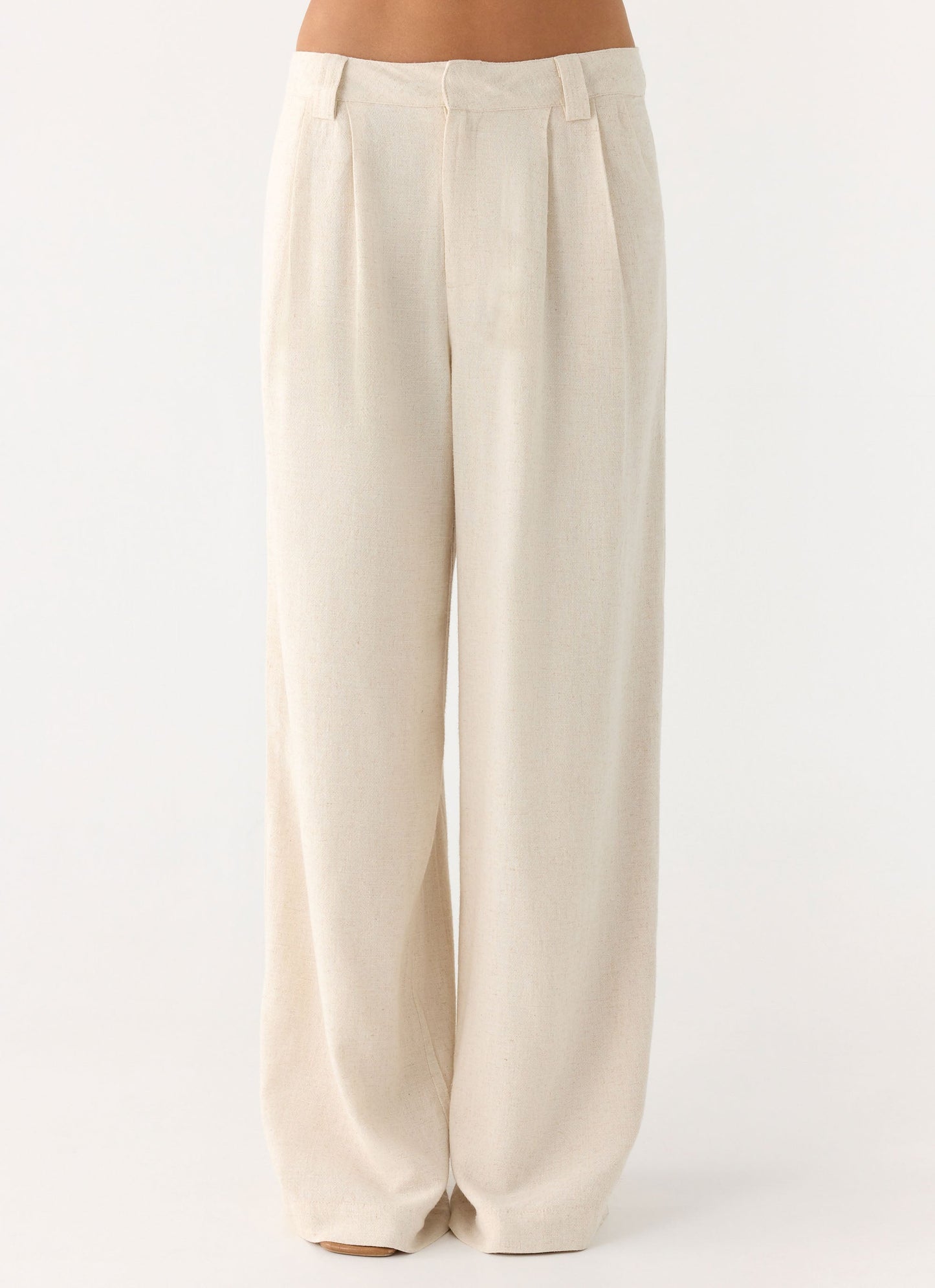 Delong Low Rise Linen Pants - Oatmeal