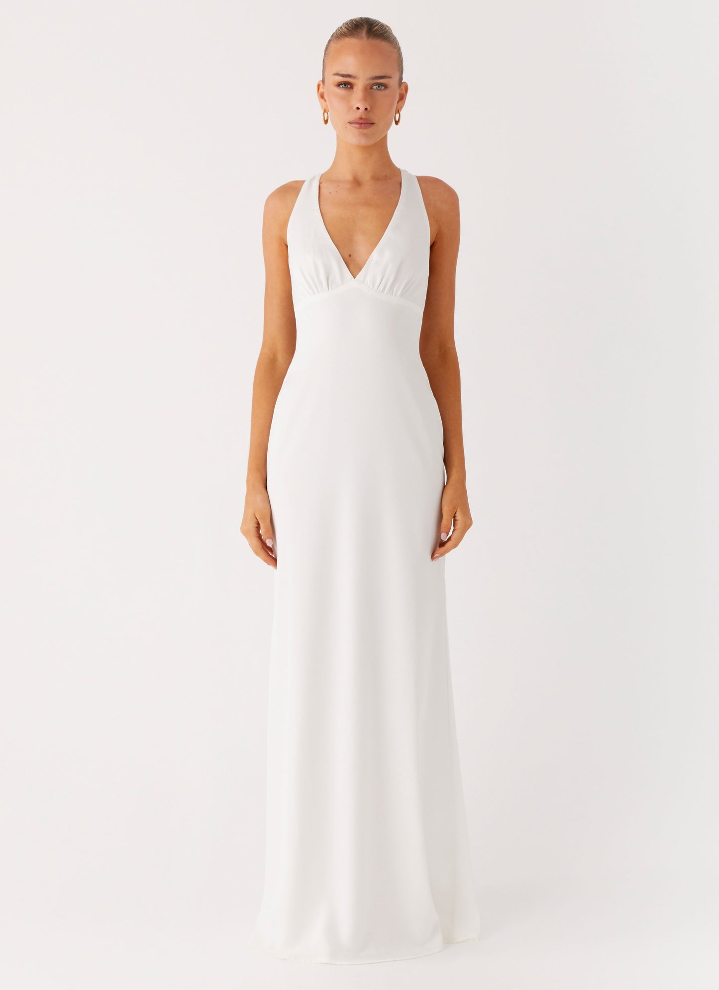 Desi Halterneck Maxi Dress - White