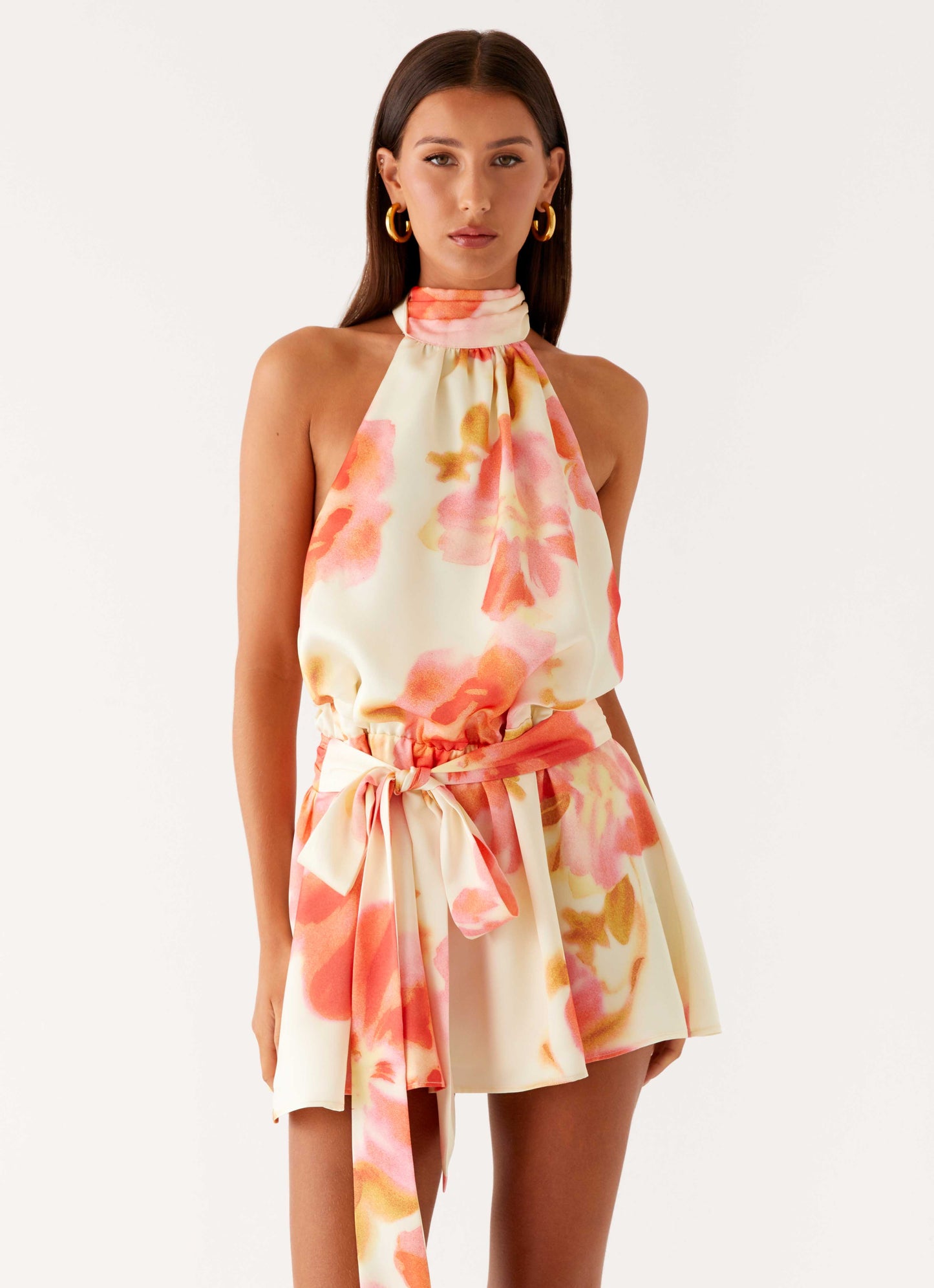 Diablo Backless Mini Dress - Mimosa Blossom