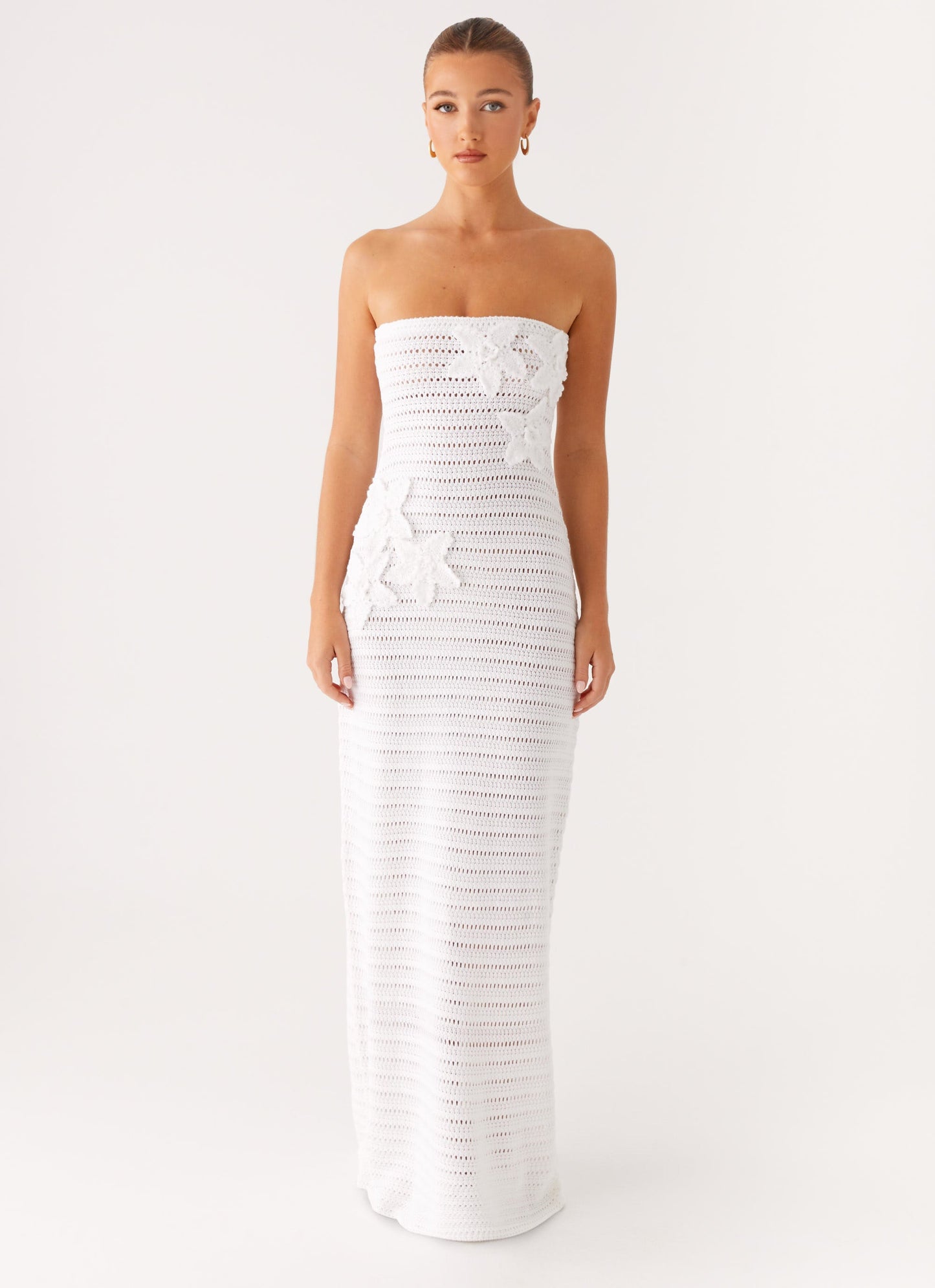 Diaz Crochet Maxi Dress - White