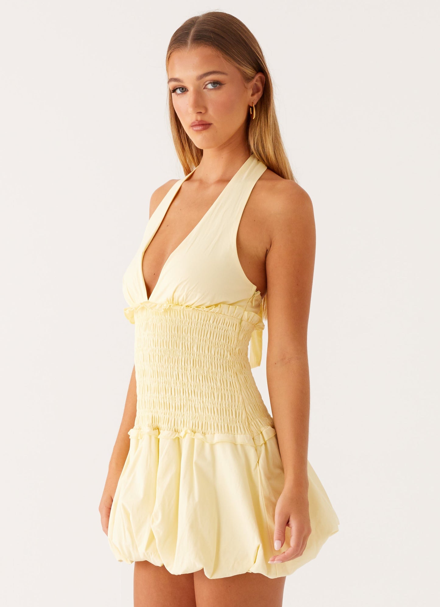 Dimi Bubble Mini Dress - Yellow