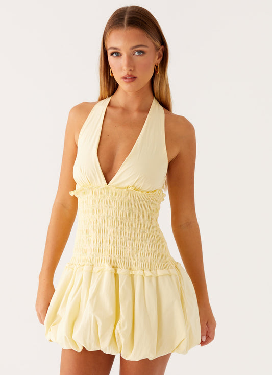 Dimi Bubble Mini Dress - Yellow