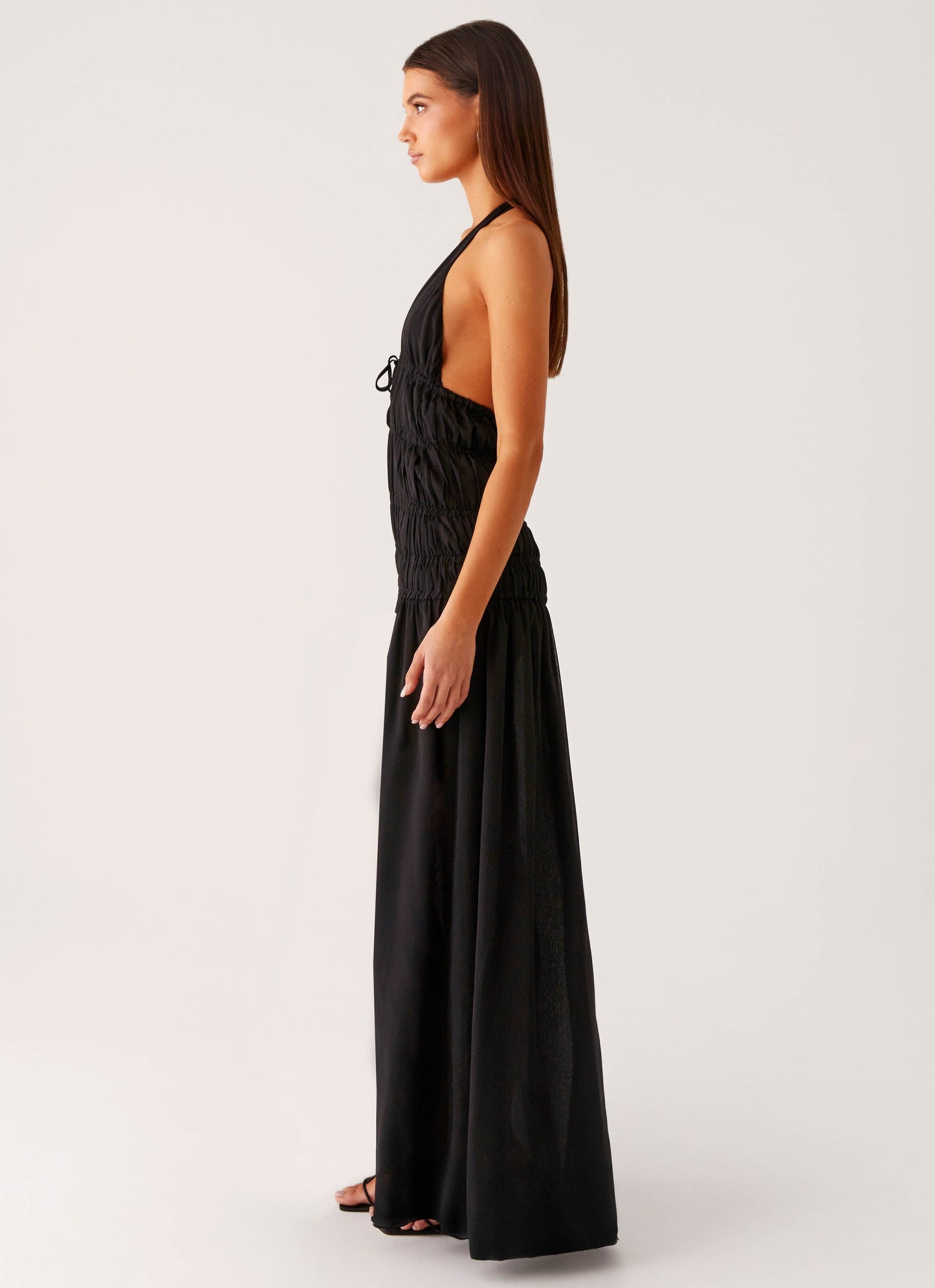 Dione Halter Maxi Dress - Black