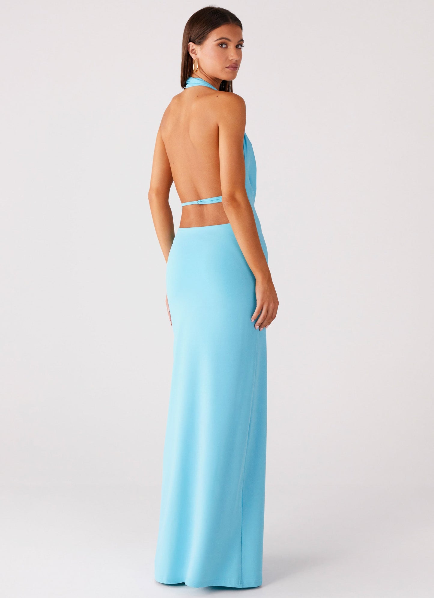 Driftwood Cowl Maxi Dress - Turquoise