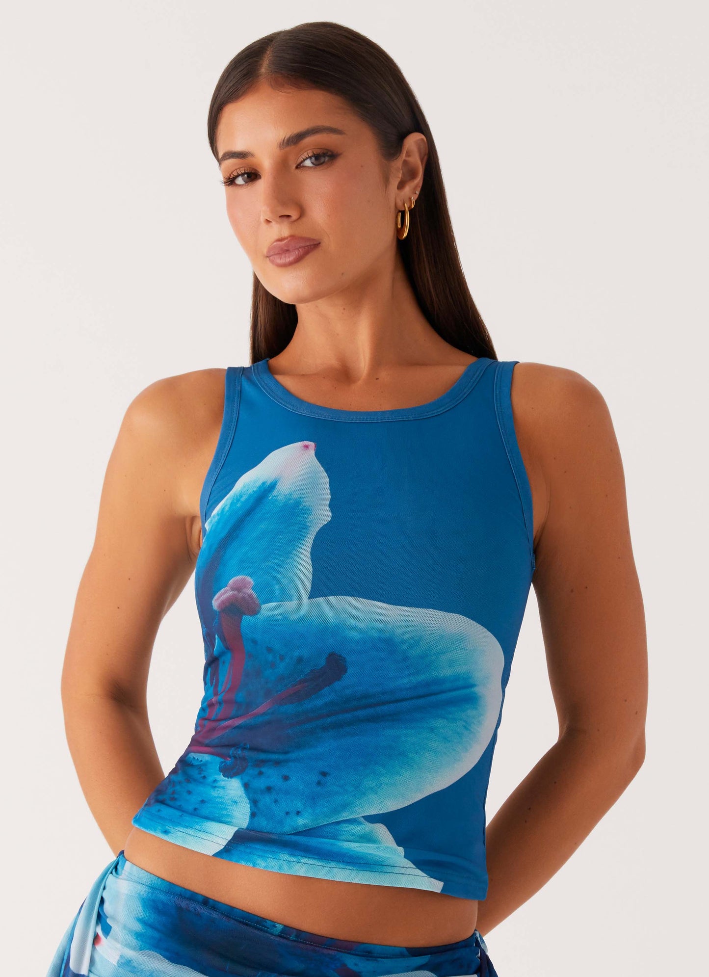 Edera Tank - Turquoise Floral