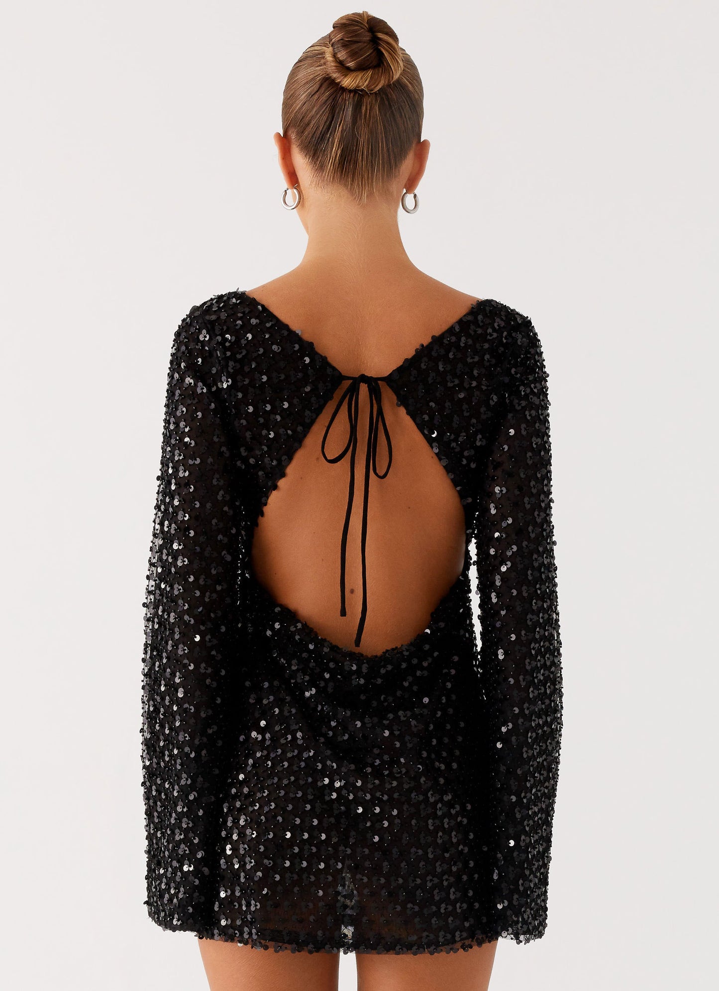 Edessa Sequin Mini Dress - Black