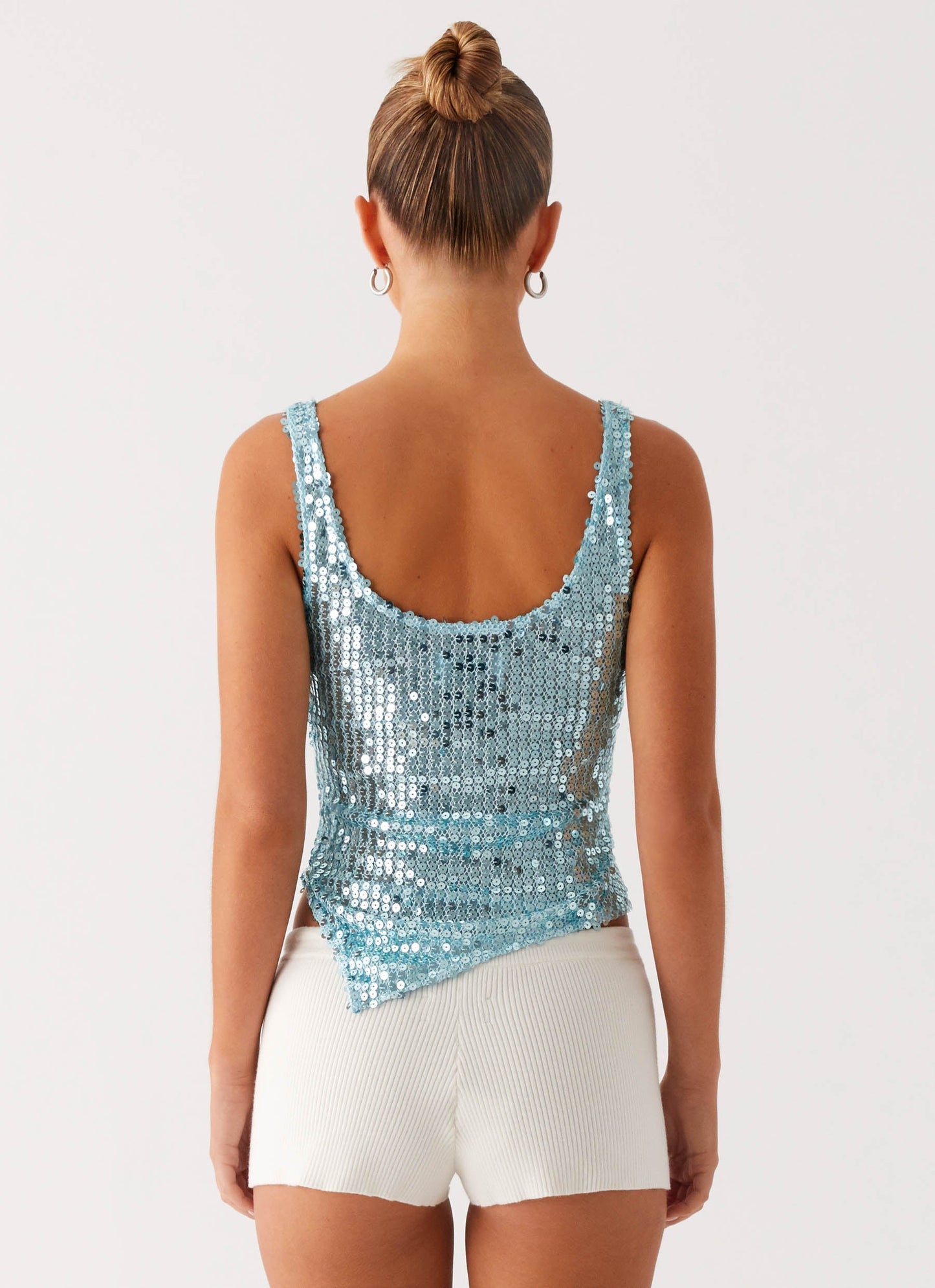 Electra Sequin Tank - Turquoise