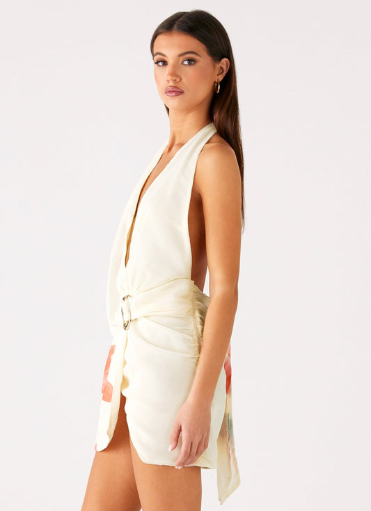 Eleanora Plunge Mini Dress - Siena Floral