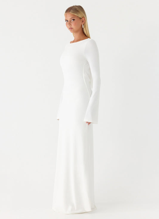 Elmont Long Sleeve Maxi Dress - White