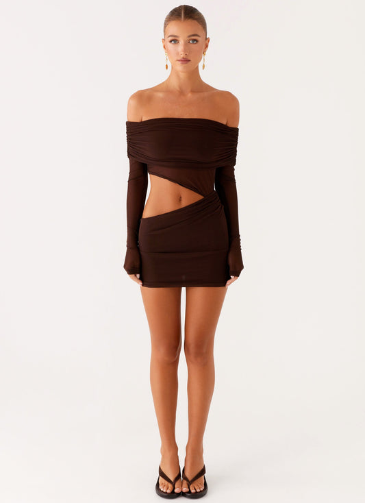 Emery Mini Dress - Chocolate