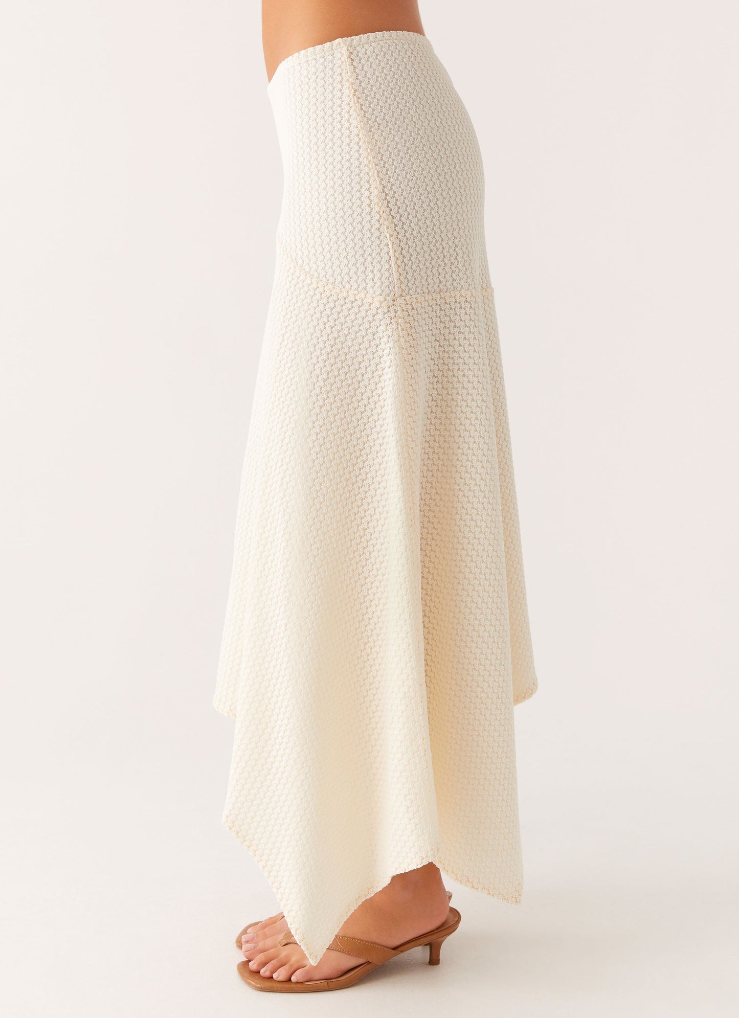 Evaden Low Rise Midi Skirt - Ivory