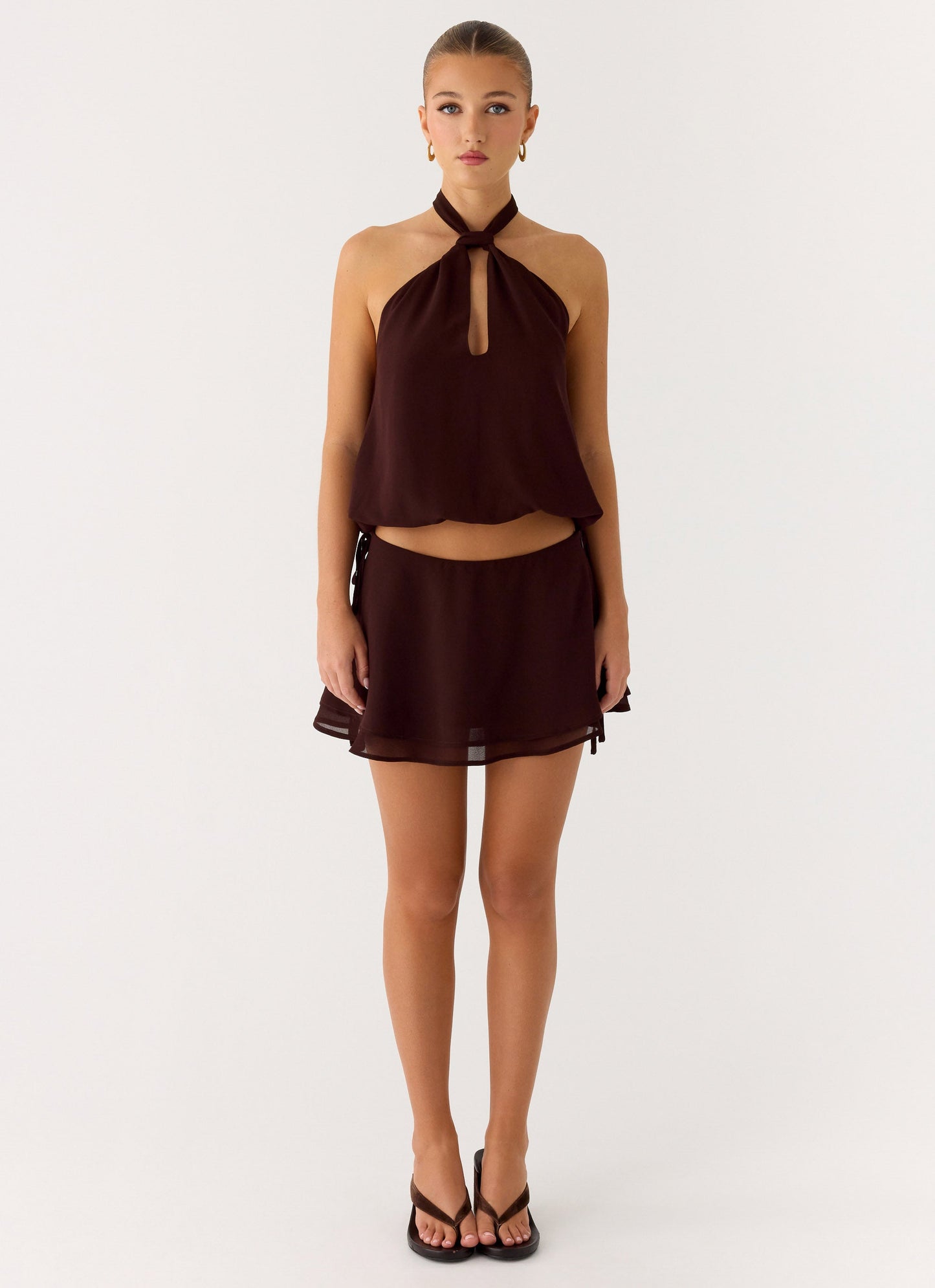 Everywhere I Go Mini Skirt - Chocolate