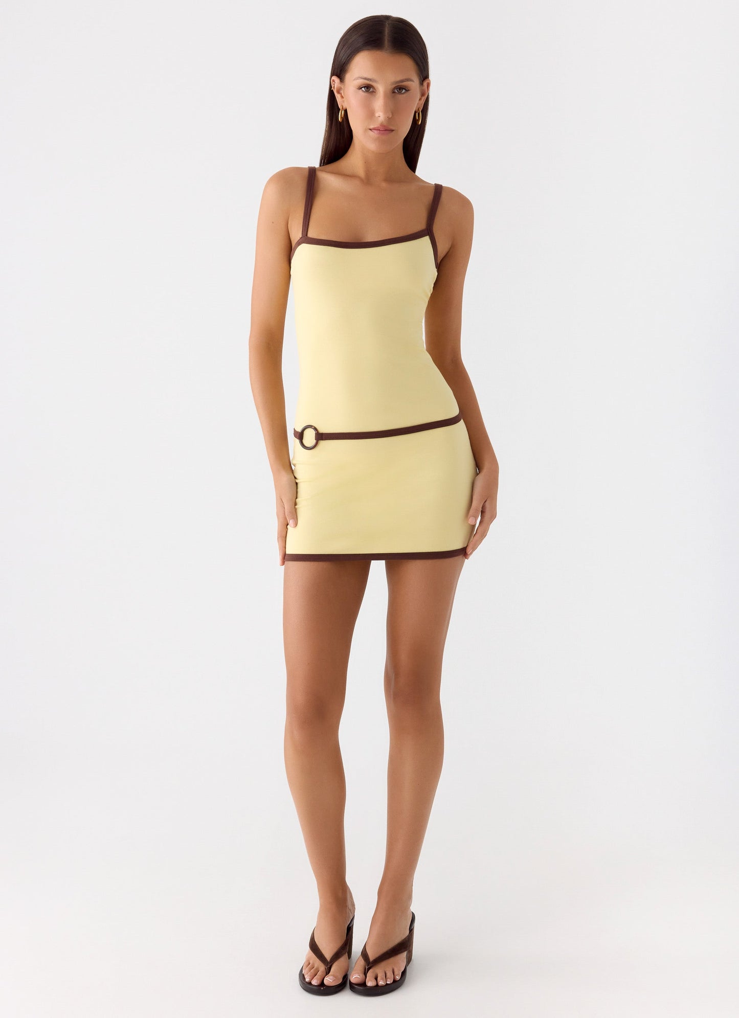 Felicia Asymmetrical Mini Dress - Yellow