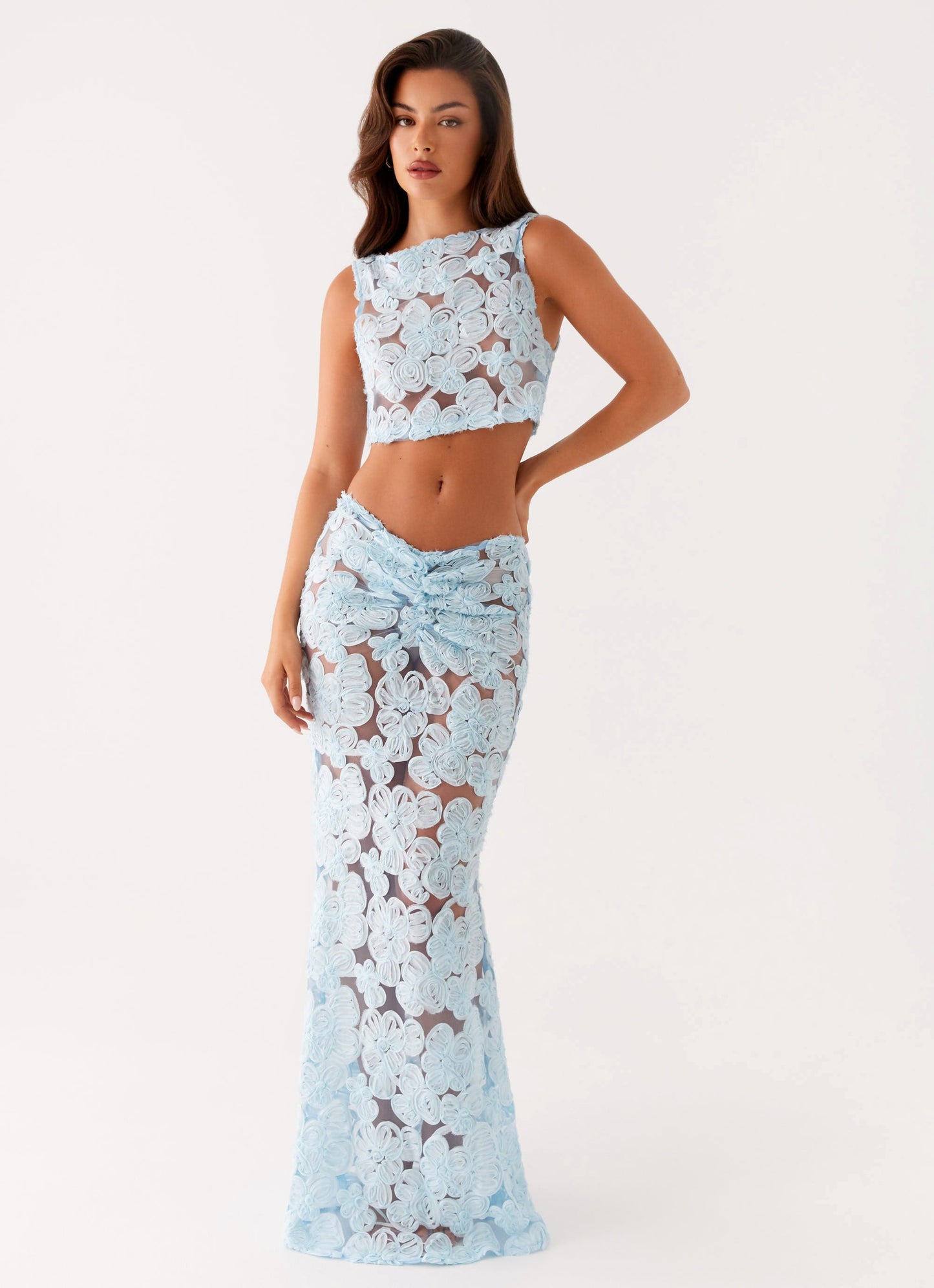 Fiorella Floret Maxi Skirt - Blue