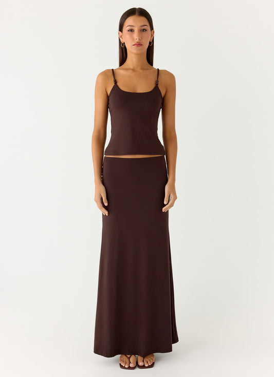 Garrix Bead Cami Top - Chocolate