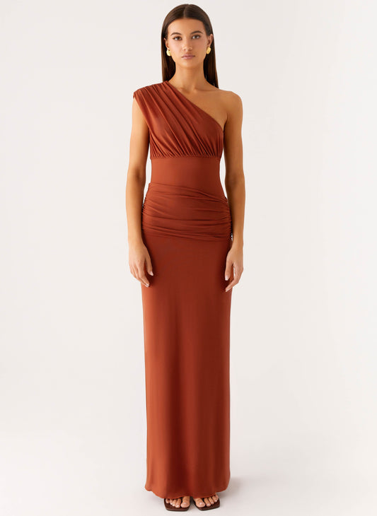 Glimmer Maxi Dress - Rust